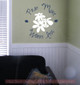 Pray More Worry Less with Flowers Wall Art Vinyl Letters Decals Decor-Deep Blue, White