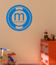 Circle Monogram with Kids Name Personalized Vinyl Lettering Wall Decals-Traffic Blue