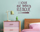 Out of Your League Baseball Decor for Bedroom Vinyl Lettering Decals-Eggplant