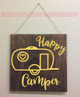 Happy Camper Wall Art Stickers Vinyl Lettering Decals for RV Decor-Buttercream