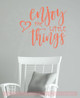 Enjoy The Little Things Wall Art Stickers Motivational Vinyl Quotes-Coral