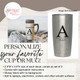 Set of 2 Modern Monogram Tumbler Personalized Stickers Vinyl Lettering Decals-Glossy Black Personalize