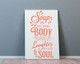 Soap Is To The Body Vinyl Lettering Decals Wall Sticker Bathroom Decor-Coral