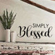 Simply Blessed Fall Home Decor Wall Decals Vinyl Lettering Stickers-Black