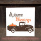 Option 2 - Autumn Vintage Pickup Fall Decor Vinyl Art Decals Home Wall Stickers-Chocolate, Orange