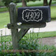 Mailbox Stickers Hand-drawn Bracket Frame Personalized Number Decals-Light Gray