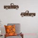 Rustic Vintage Trucks Set of 2 Vinyl Decals Old Pickup Farmhouse Style Decor-Chocolate Brown