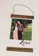Canvas Photo Prints With Wood Edges Rustic Wall Banner Choose Size & Love or Family Lettering