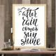 After Rain...Sunshine Vinyl Lettering Stickers Motivational Wall Quote-Black
