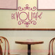 BeYOUtiful Girls Bedroom Decor Decals Wall Word Stickers Vinyl Lettering-Berry