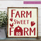 Farmhouse Kitchen Decor Farm Sweet Farm Vinyl Art Wall Decal Stickers-Red