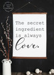 23x30 - Wood & Canvas Wall Hanging, Secret Ingredient Love Kitchen Wall Art