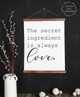 19x24 - Wood & Canvas Wall Hanging, Secret Ingredient Love Kitchen Wall Art