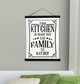 Black Wood & Canvas Wall Hanging, Kitchen For Our Family To Gather Wall Art XLarge
