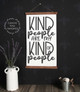 15x26 - Wood & Canvas Wall Hanging, Kind People Inspirational Wall Art for School, Kids
