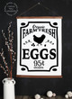 23x30 - Wood & Canvas Wall Hanging, Farm Fresh Eggs Farmhouse Chicken Wall Art