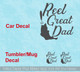 Tumbler or Car Decal Reel Great Dad Stickers Fishing Fathers Day Gift