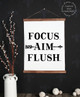 Wood & Canvas Wall Hanging Bathroom Wall Art Sign Focus Flush Large