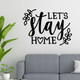 Kitchen Quotes Wall Art Let's Stay Home Vinyl Letters Decal Home Decor-Black