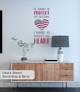 Patriotic Wall Decor Sticker Decal Protect Freedom Heart Military Quote-Storm Gray, Berry