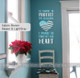 Patriotic Wall Decor Sticker Decal Protect Freedom Heart Military Quote-Geyser Blue, Light Gray
