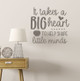 Teacher Wall Decal Big Heart Teach Little Minds Vinyl Art Decor Sticker-Castle Gray