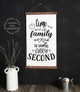 Wood & Canvas Wall Hanging Time Spent with Family Quote Wall Art Sign Large