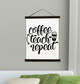 Wood, Canvas Wall Hanging Classroom Wall Art Sign Coffee Teach Repeat 