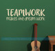 Classroom School Wall Art Decal Teamwork Quote Dream Work Vinyl Sticker-Beige