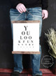 Wood & Canvas Wall Decor Hanging Bathroom Eye Vision Chart Funny Sign Small