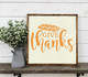 Fall Wall Art Sticker Cursive Give Thanks Feather Decor Vinyl Decal 12x7 RustOrange