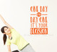 Inspiring Wall Decals Day One or One Day Healthy Living Quote Sticker-Orange