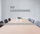 Be Legendary. Office Wall Decor Art Sticker Simple Powerful Lettering-Storm Gray