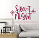 Silent Night Cursive Lettering Sticker Decal Holiday Star Home Wall Art-Berry