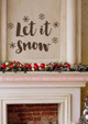 Winter Wall Decals Let It Snow Snowflakes Home Decor Sticker Holidays-Chocolate Brown