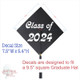 Mortarboard Graduation Cap Decal Sticker Design for Decorating Grad Cap Class of 2024 Sizing