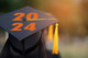 Mortarboard Graduation Cap Decal Sticker Design for Decorating Grad Cap Glossy Orange Class of 2024