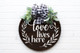 Decal for Circle Wood Sign Love Lives Here Decor Quote Stencil, Sticker-White