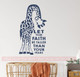 Giraffe Kids Wall Art Decal Let Your Faith Be Taller Than Your Fears-Deep Blue