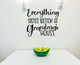 Wall Decal Quote Everything Tastes Better Grandma's House Vinyl Word Art-Black