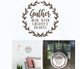 Decal for DIY Circle Wood Sign Gather Here Grateful Hearts ChocBrown