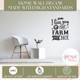 Farmhouse Wall Quote Love You to Farm Back Decal Decor for Bedroom Art Blk high standards