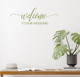 Welcome to our Wedding Wall Decal Sticker Vinyl Word Lettering Olive