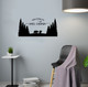 Wall Decal Sticker Welcome To Cabin Tree Bear Silhouette Woodland Scene Black