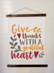 Wood, Canvas Sign Fall Give Thanks Grateful Heart