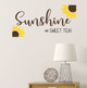 Sunshine and Sweet Tea Sunflower Wall Art Sticker Decal ChBrown Yellow