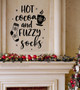 Hot Cocoa Fuzzy Socks - Add Warmth to Your Home with Winter Wall Decals Black