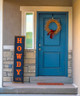 Howdy Ya'll DIY Vertical Lettering Vinyl Decal Sticker for Porch Decor 4ft Orange