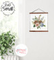 Farmhouse Style Decor Rose Flower Bouquet Canvas Art Wall Hanging Sign 12x12 Walnut Wood