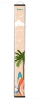 Surfer Waves Canvas Growth Chart Wall Hanging with Personalized Options
